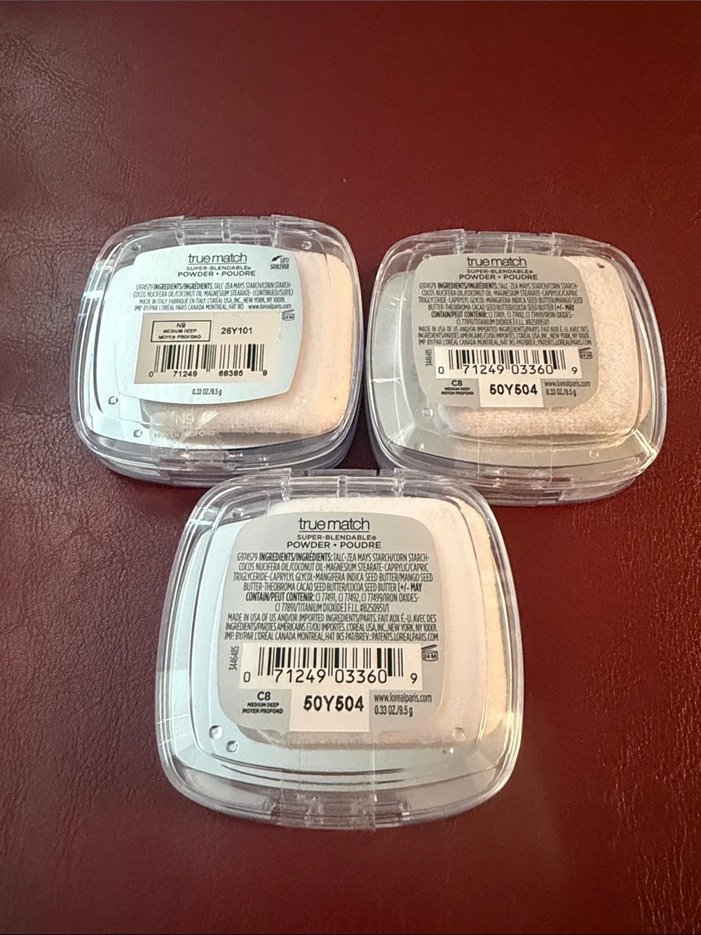 NEW L'Oreal True Match Super-Blendable Powder Lot of 3 - Two C8 and One N9